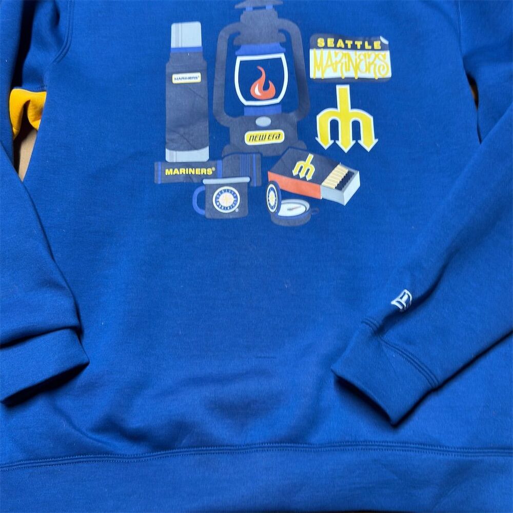 New Era Seattle Mariners Men's 2XL Blue Crewneck Sweatshirt Graphic Print